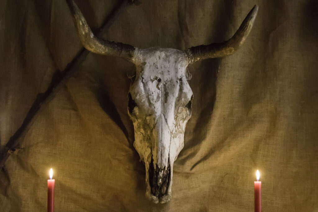 Satan Horned God Skull