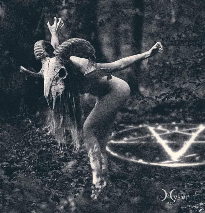 A Horned Woman Dances in Her Magic Circle